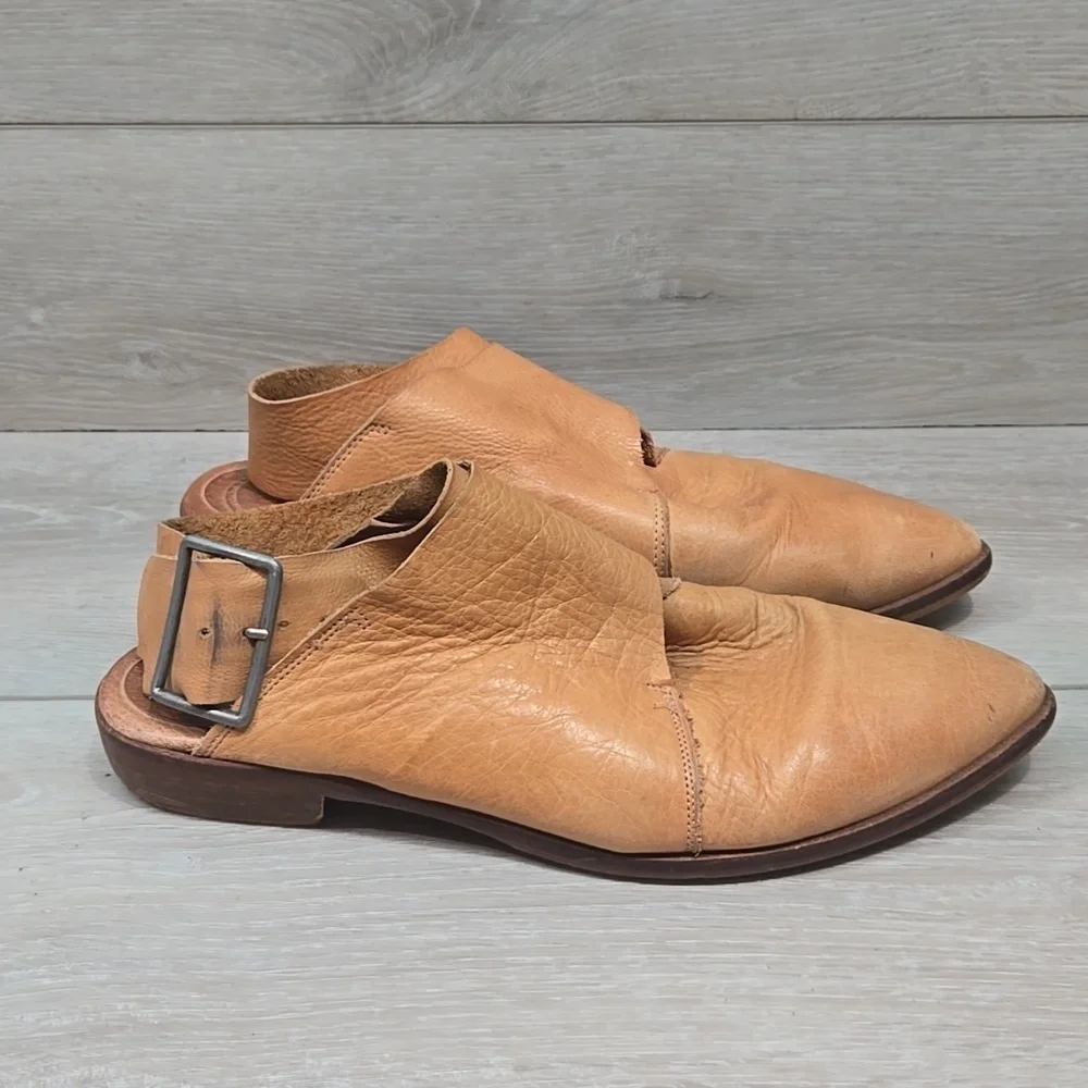 Free People Women Criss Cross Leather Hobo Boho Slip On Shoes Sz 40/9